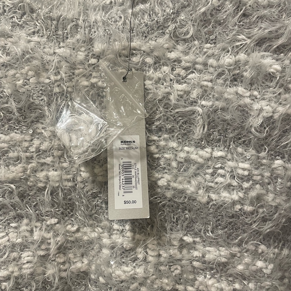 Kohl's Gray and White Textured Sweater (1)